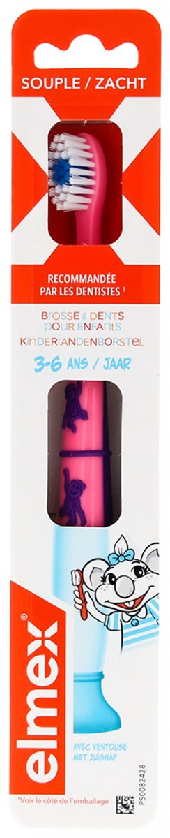 Elmex Zachte Tandenborstel Voor Kinderen 3-6 Jaar (Kleur : Roos)
