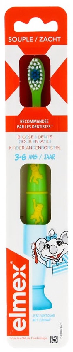 Elmex Zachte Tandenborstel Voor Kinderen 3-6 Jaar (Kleur : Groen)