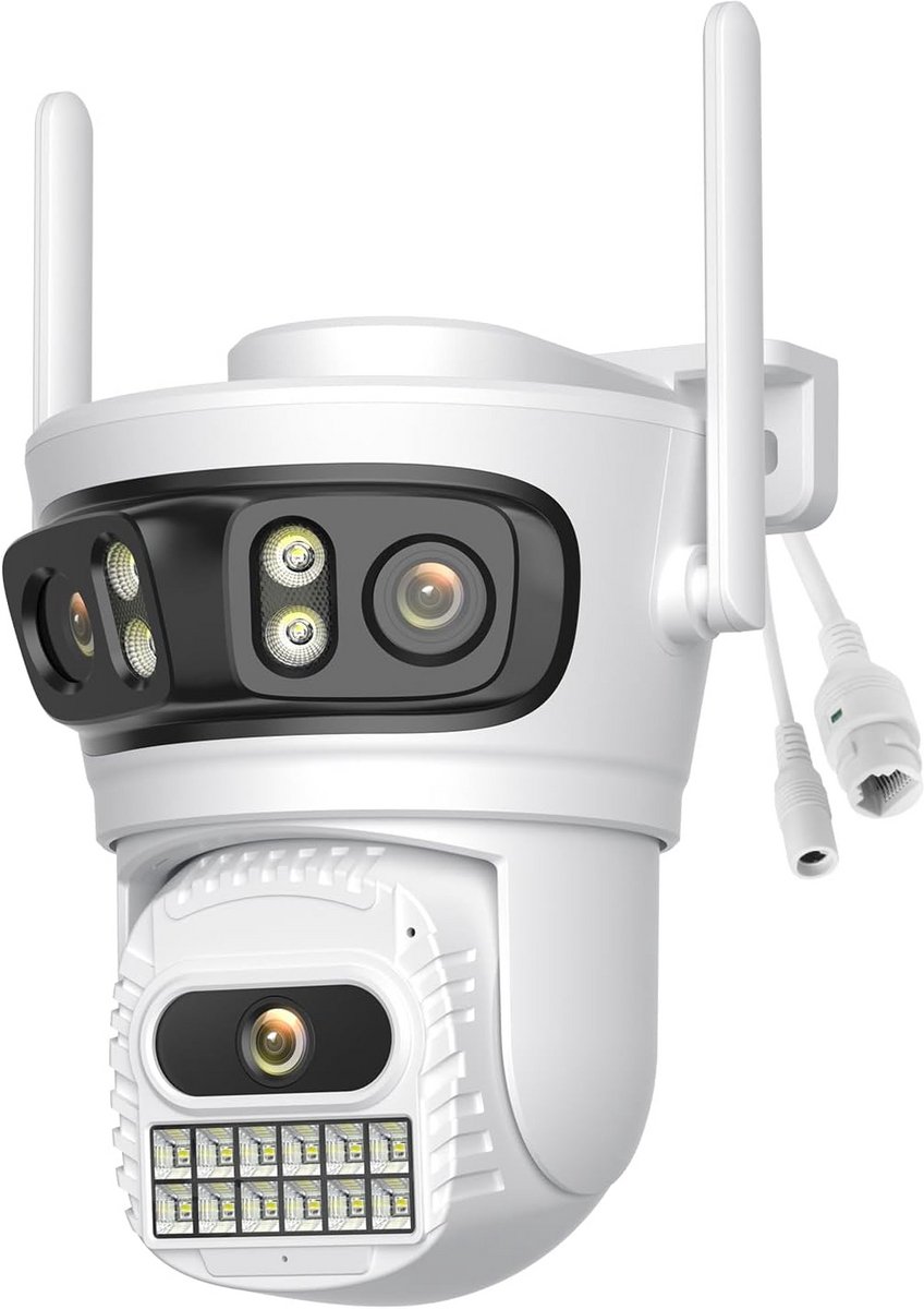 Buiten bewakingscamera 3-in-1 met 360 graden zicht en kleurennachtzicht