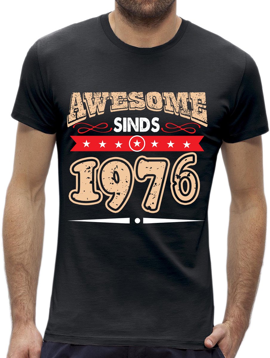 Awesome NYF Rood sterren Abraham 50 jaar t-shirt / kado tip / Heren maat XXL / cadeau/ 1976