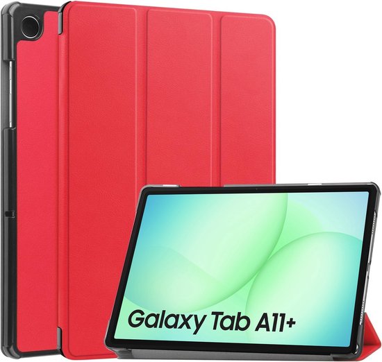 Étui adapté pour Samsung Galaxy Tab A11 Plus - Arara Trifold Bookcase TabletHoes - Rouge