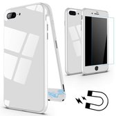 Magnetische case met gekleurd achter glas Geschikt voor de iPhone XS Max -wit