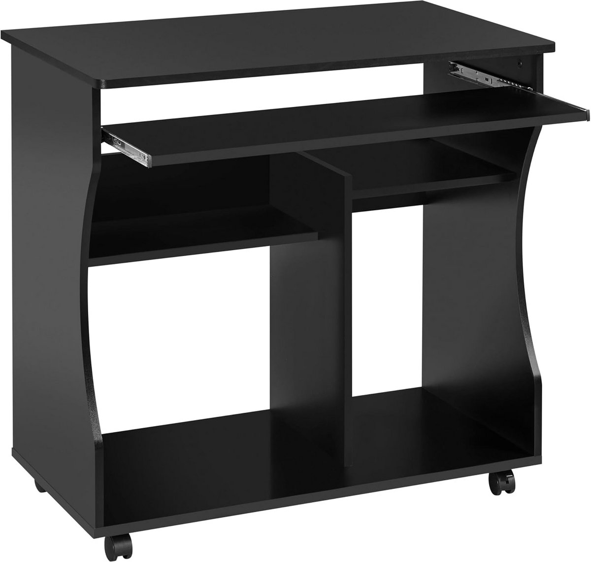 Mobiel Computertafel met Toetsenbordlade en Planken - Perfect voor Thuiswerk
