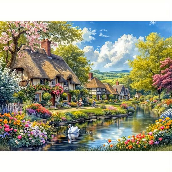 nr 85 Diamond Painting 50x40cm dorp weiland (rond)