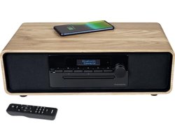 Micro-chaîne Bluetooth Hifi Systeem - Radio FM/DAB+ - CD/MP3/USB - Inductie Oplader en Telecommande
