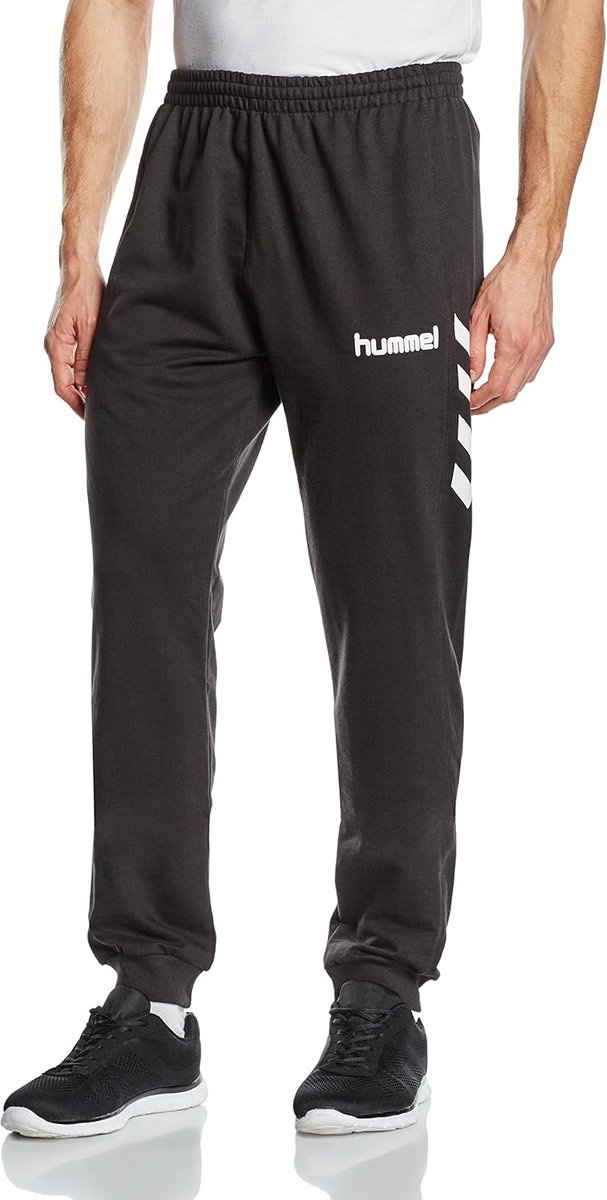 Katoenen sportbroek voor heren – lange fitnessbroek in zwart – comfortabele joggingbroek – loopbroek met 320 g/m2