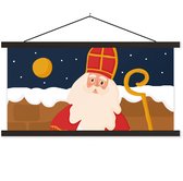 Posterhanger avec affiche - Affiche scolaire - Sinterklaas - Décoration - Sint - 120x60 cm - Lattes noires