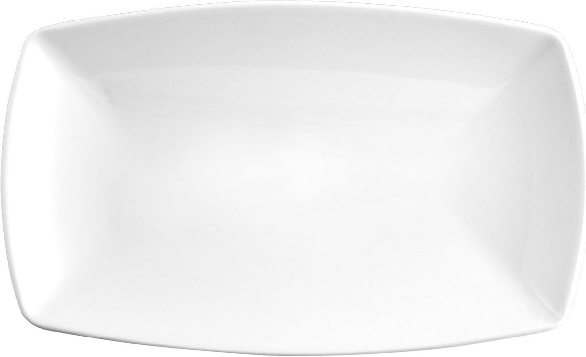 Vierkant Porselein Bord 36 x 21 cm – Geschikt voor Magnetron en Gerechten, Wit