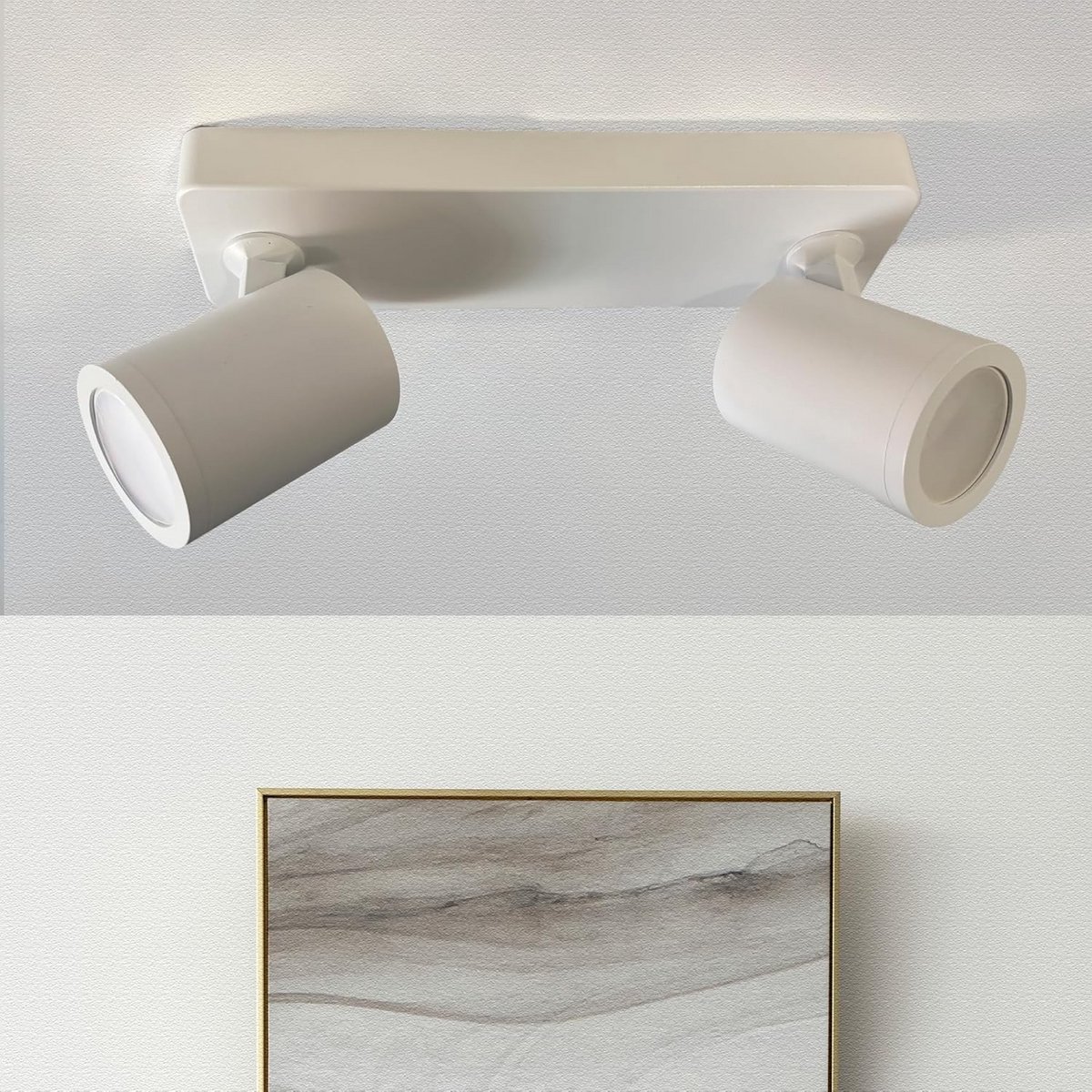 LED plafondlamp wit 2 spots draaibaar en verstelbaar 6 W GU10 natuurlijk licht 4000 K binn
