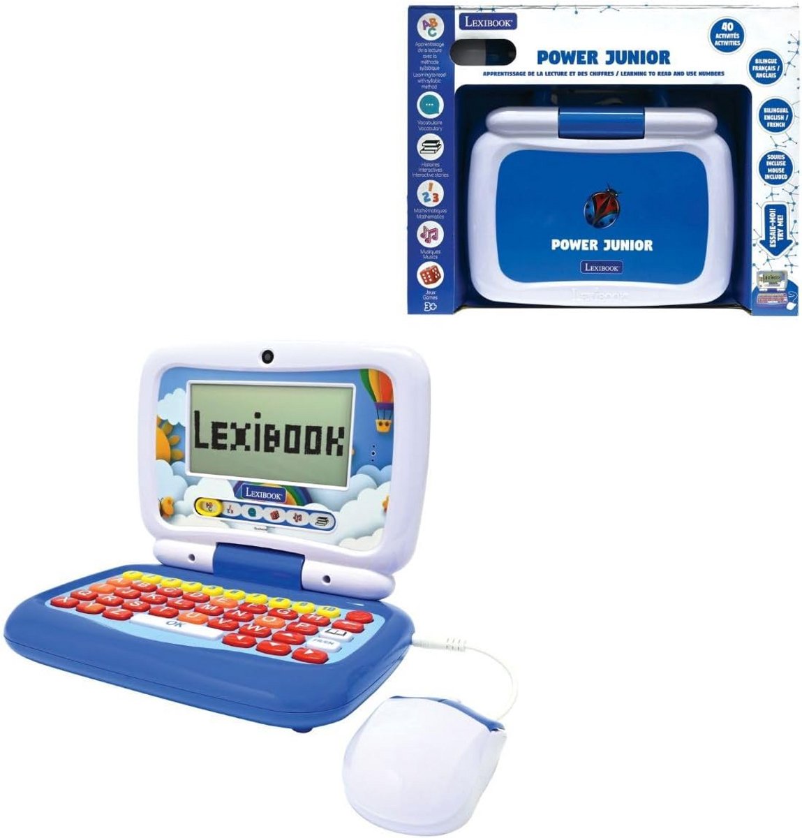 Power Junior educatieve laptop met 40 activiteiten in het Frans en Engels voor kinderen van 3 tot 6 jaar