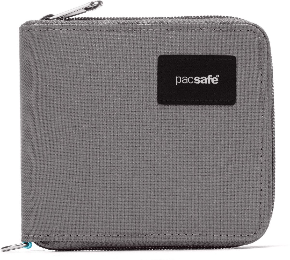 Pacsafe Zip Around Portemonnee - 10 x 11 x 2 cm - Pasjeshouder - RFID-blokkerend - Paspoorthouder met 6 Kaartsleuven - Scanvak - Beveiligde Portemonnee - Anti-diefstal Pasjeshouder - Gerecycled Polyester - Grijs