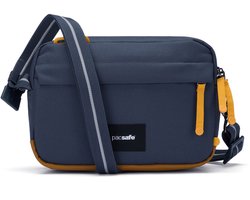 Pacsafe GO Crossbody - 2.5 L - Schoudertas - RFID-blokkerend - Anti-diefstal Tas - Waterafstotend - Geschikt voor 7-inch tablet - Festival Tas - Reistas - Turn & Lock Security Hooks - Gerecycled Polyester - Blauw