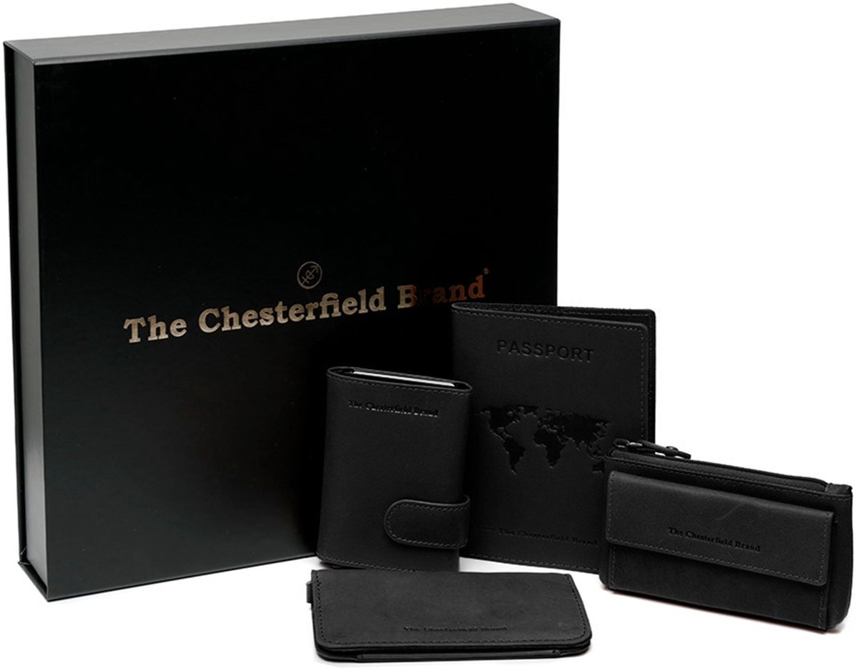 The Chesterfield Brand - Giftset Leren Pasjeshouder Zwart Leicester
