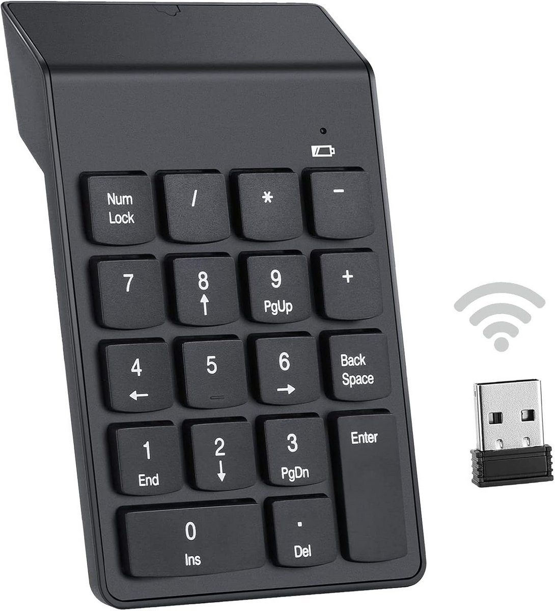 Draadloos Nummertoetsenbord 18 Toetsen USB 2.4 GHz voor Laptop en Desktop