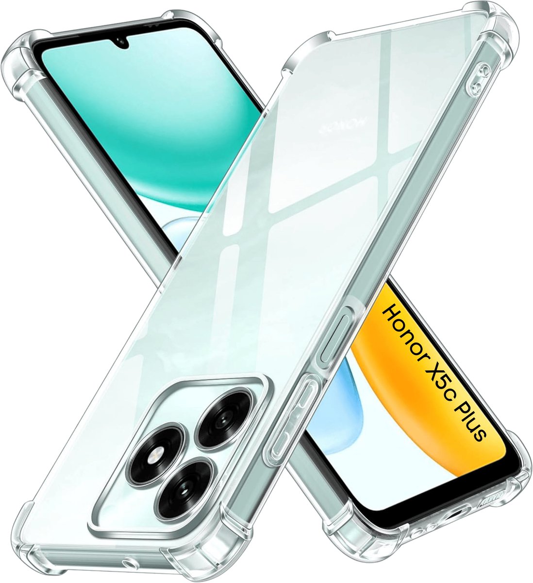 Hoesje geschikt voor Honor X5c Plus backcover Shockproof siliconen Transparant