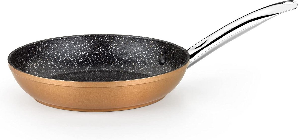 Koekenpan 26 cm, Gesmeed Aluminium, Koperen Afwerking, Geschikt voor alle Kookplaten inclusief Inductie