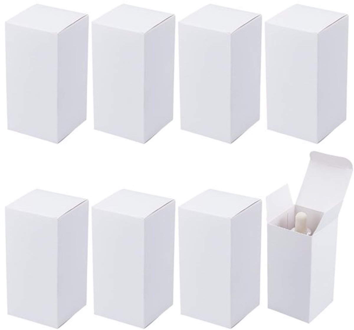50Pcs Cadeauboxen - 5x5x10cm Witte Kartonnen Dozen voor Verjaardag en Feest