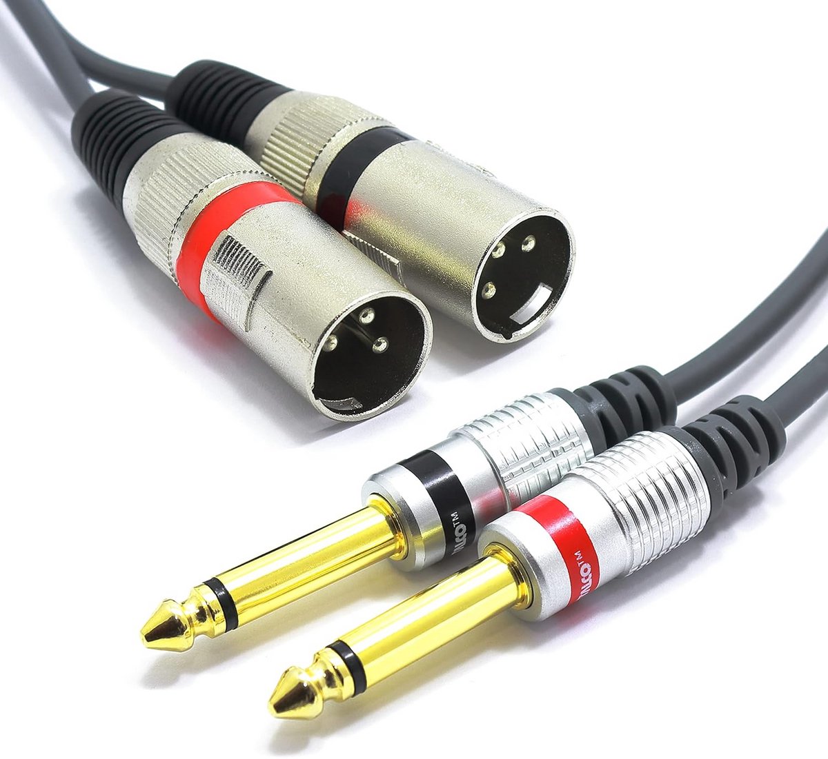 XLR-stekker naar 6,3mm TS jack kabel 3 meter, 3-polig, mono, audio adapter voor microfoon