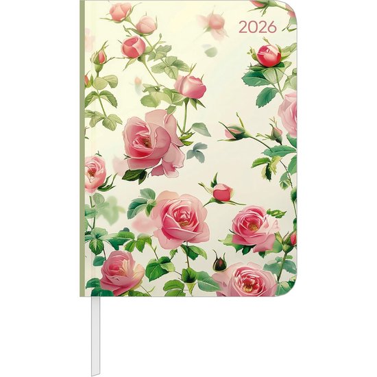 Journal quotidien 2026 - Agenda A6 - Design Roses - 352 pages - Carnet - Alpha Edition