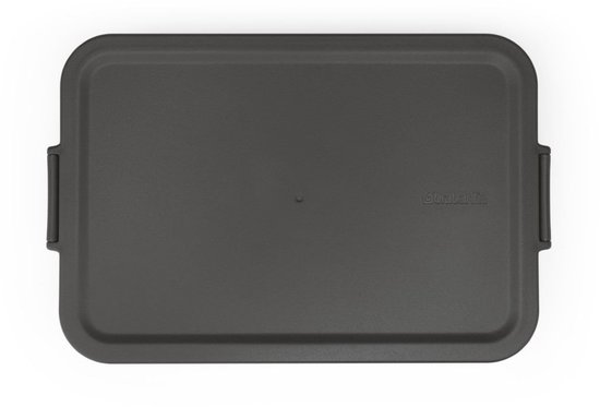 Boîte à lunch Brabantia gris foncé, modèle plat, en plastique.