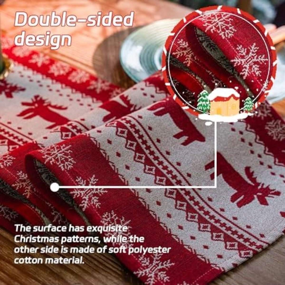 ST TRADİNG Kerst Tafelloper met Feestelijke Motieven
