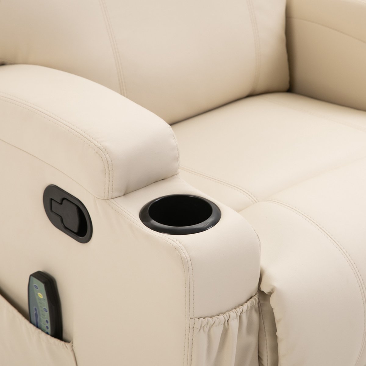 HOMCOM Massagestoel met ligfunctie Creme - afbeelding 3