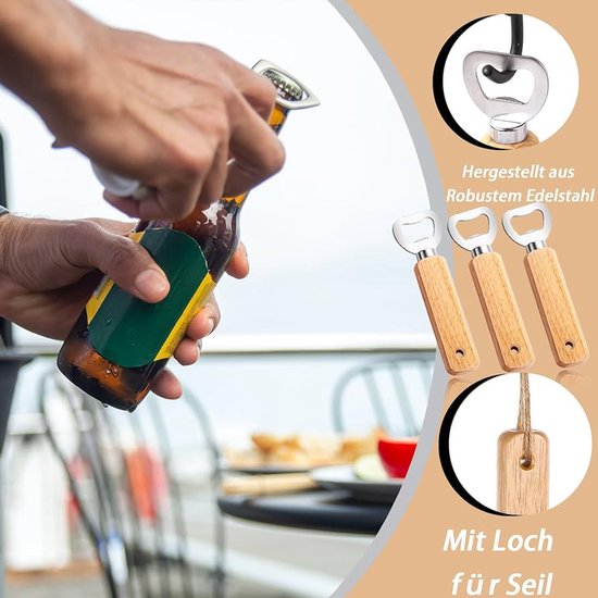 Décapsuleur Personnalisable En Bois - Ouvre-Bouteille Gravé Sur Mesure - Idée Cadeau Originale SHAKE