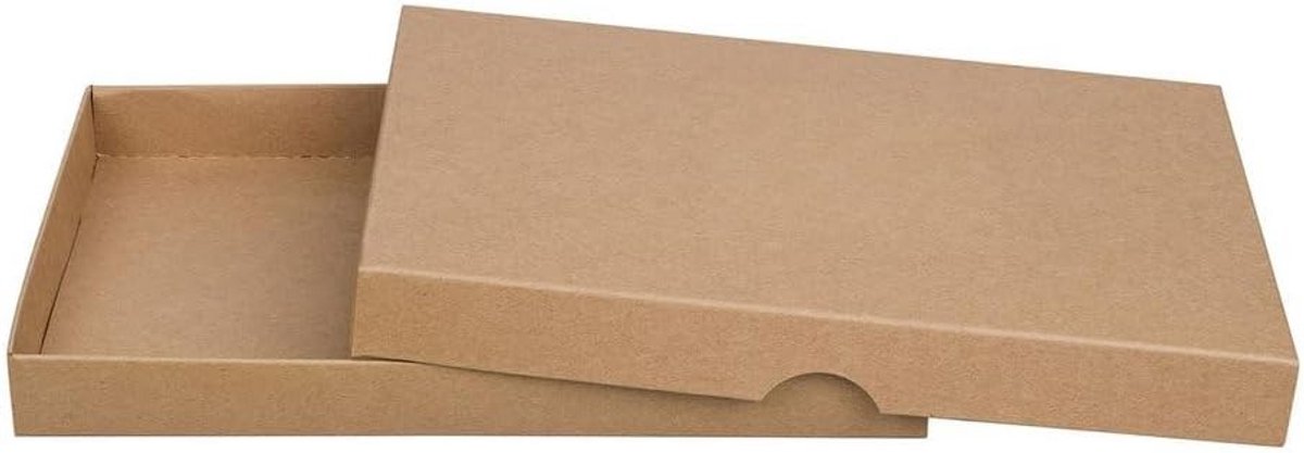 Bruine Vouwdozen 13x19 cm met Deksel - 20 mm Vulhoogte - Kraftpapier - Kraftkarton - Geschenk- en Fotoschachtel - 10 Stuks