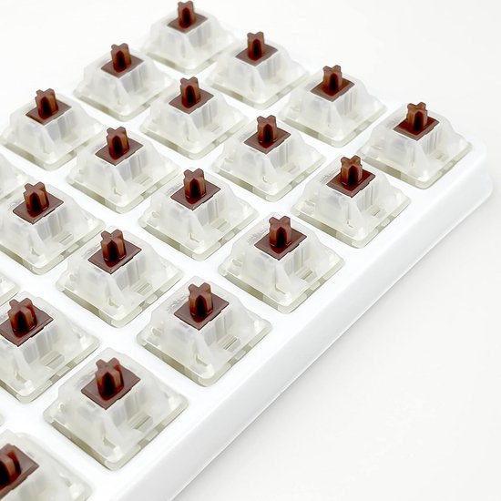Melkachtig Gele Mechanische Schakelaars - 5-pins, 36 stuks bruin - Compatibel met MX Gamingtoetsenbord, KS-3 Patch, Tactiele Feedback, Stil en Soepel voor Snelle Actuatie — afbeelding 2