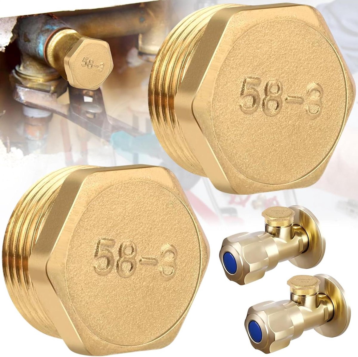 Ronte - Messing plug 3/4 inch - Set van 2 - Externe draad - Koperen fittingen - Pijppluggen - Tuinbenodigdheden