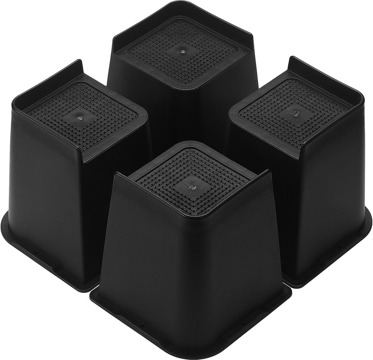 Meubelverhoger 6 inch - Zware Last - Antislip - Ruimtebesparend - 4 stuks zwart