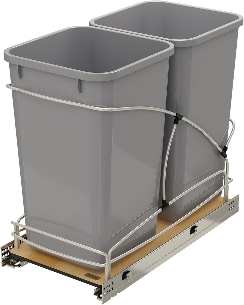 Uittrekbare Dubbele Prullenbak 2x 27 Liter voor Onder Keukenkast met Soft Close