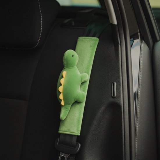 Cute since 1999 - Gordelhoes kind - Groene dinosaurus gordelbeschermer kind - gordelhoezen voor auto en autostoel - 27cm x 6 cm
