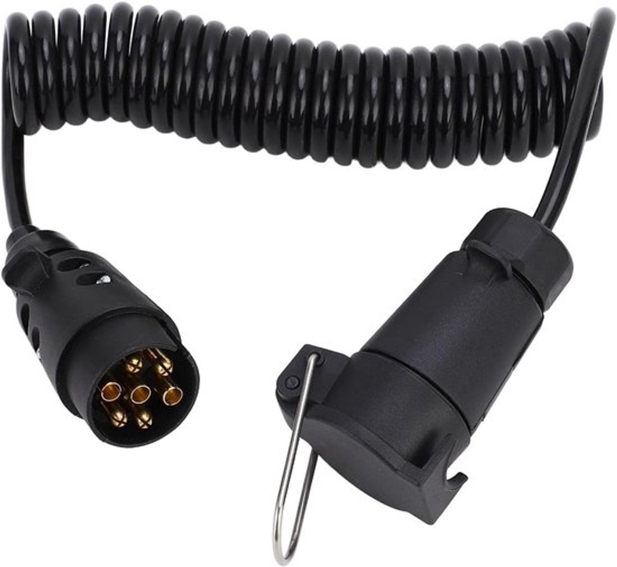 Trailersnoer 7-weg 98ft Inline Snoer Veerkabelboomset rem- en Lichtbediening Dubbele Tandenconnector voor Campercamper Weerbestendig 12V 24V