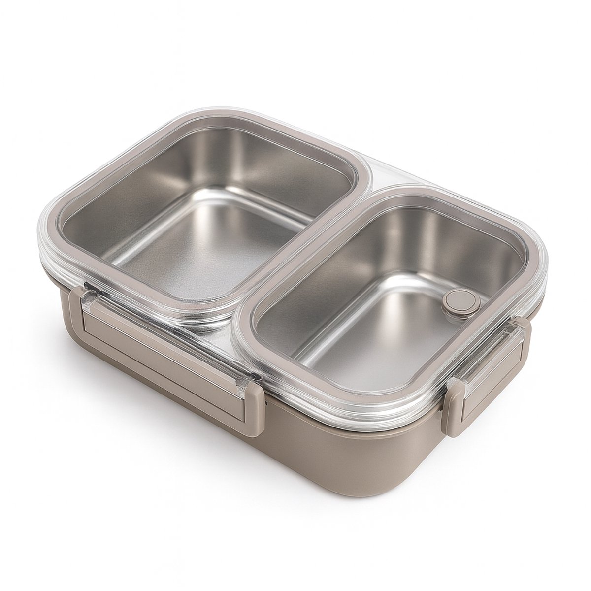 Broodtrommel - Lunchbox - Bentobox RVS - 1L - Roestvrij staal 304 - Bruin