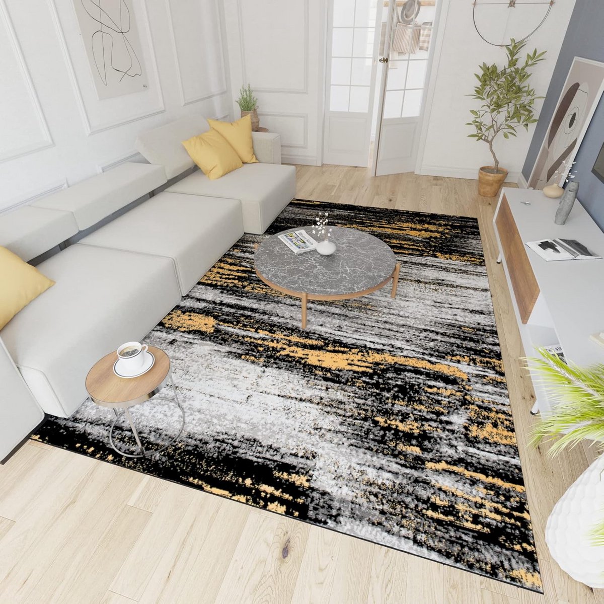 Modern Tapijt 140x200 cm Korte Stapel 7 mm Hoge Dichtheid 1400 g/m² voor Woonkamer Slaapka