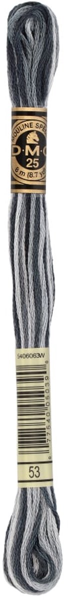 DMC Mouliné Spécial Borduurgaren 8m DMC-53 grijs gemêleerd