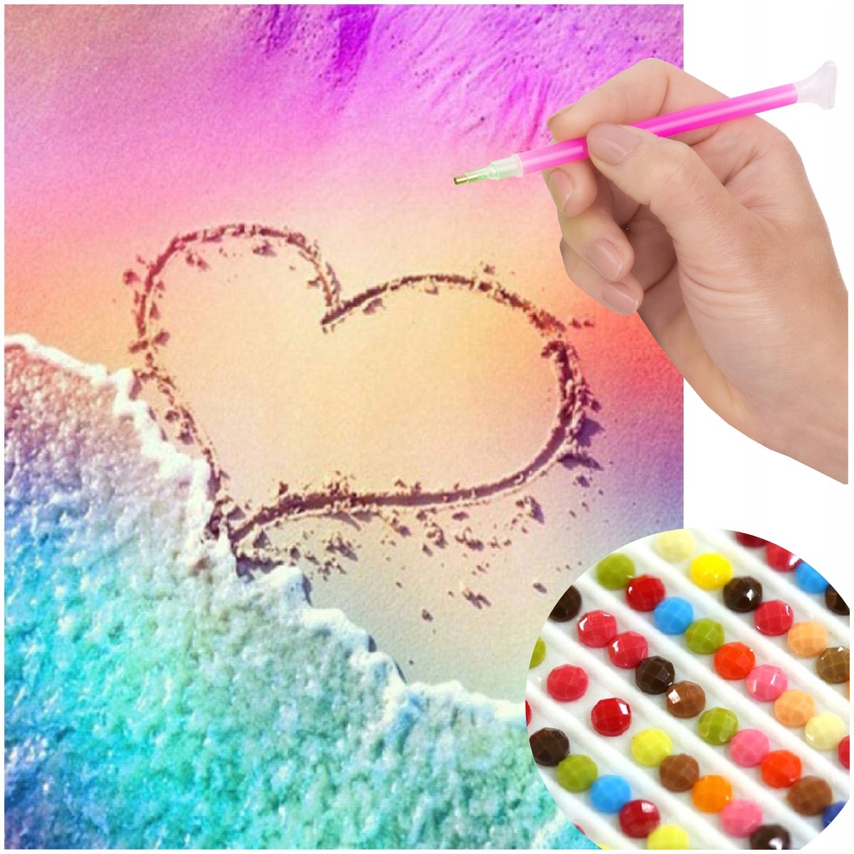 Diamond Painting Hart 5D - Compleet Knutselpakket 30x40cm