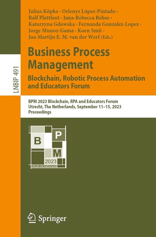 Lecture Notes in Business Information Processing 491 - Busin ... - cover