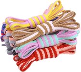 Veters - schoenveters - 9 paar - sneaker veters 120 cm - veters rond - veters plat - schoenveters 120cm - veters 120 cm - schoen accessoires - schoenaccessoires - elastische veters - Schoenveters plat - veters elastische - Veters