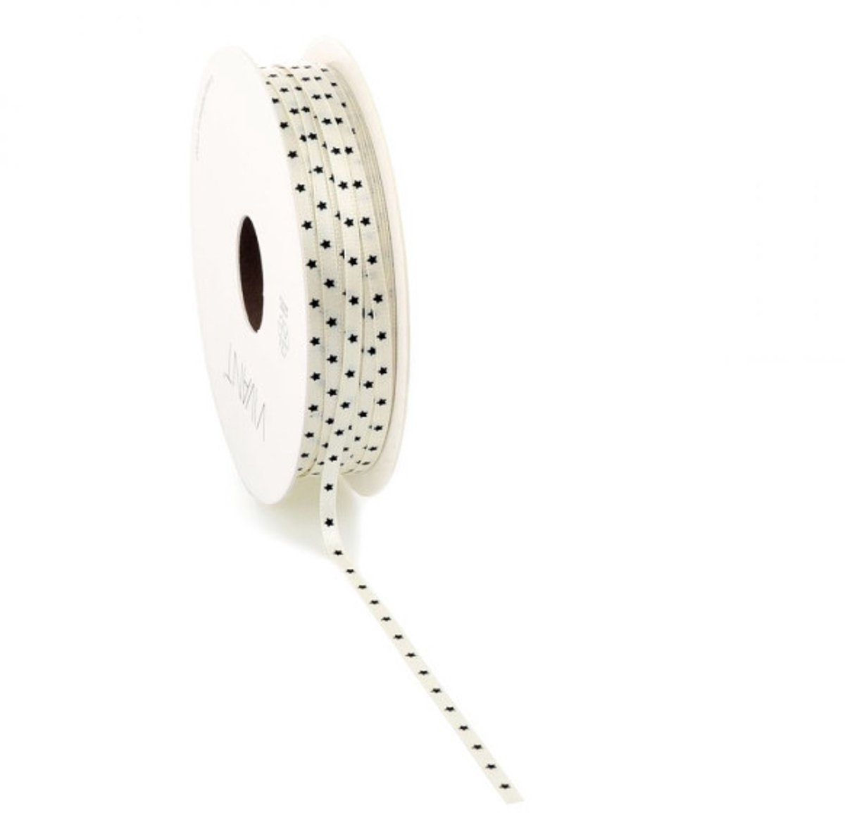 Kerst Lint small stars 3mm x 50 meter ivoor