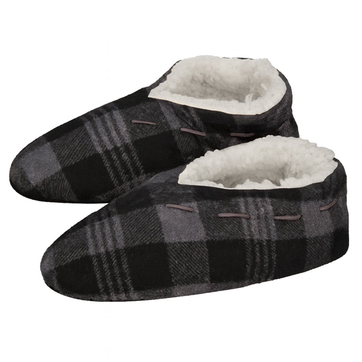 ATTREZZO® Pantoffels Heren - Spaanse Sloffen - Maat 44/45- Geruit - Heerlijk warm!