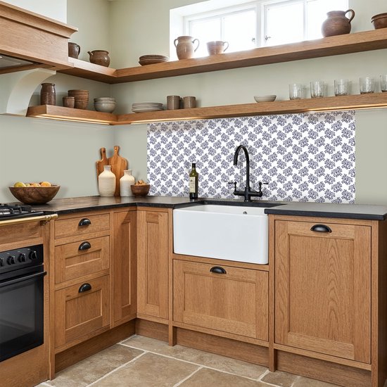 Keuken achterwand 200x80 cm - Spatscherm zelfklevend Oceaan - Koraal - Blauw - Wit - Muurbeschermer - Spatwand fornuis