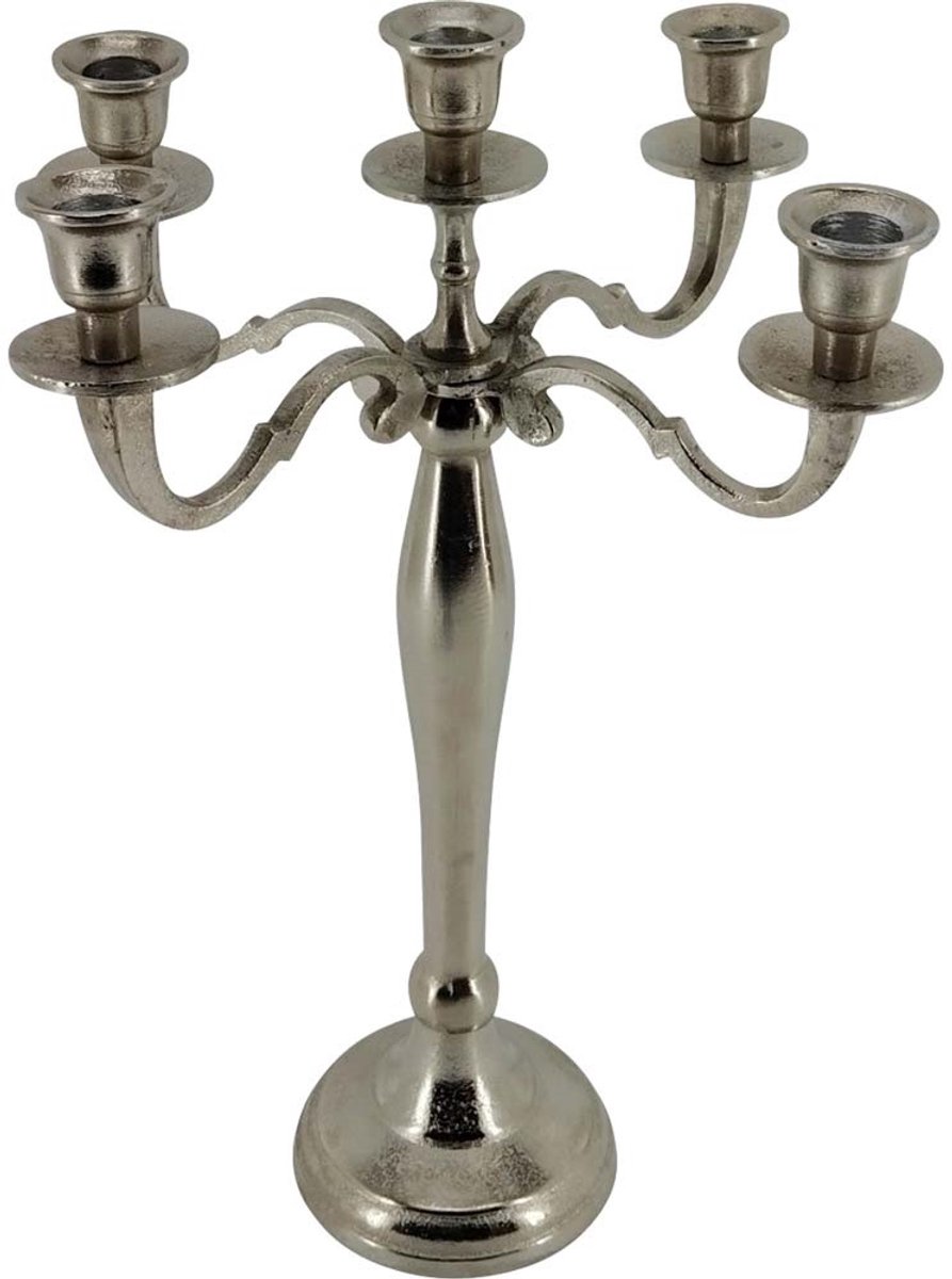 Kandelaar Classic Brush zilver 40,5cm