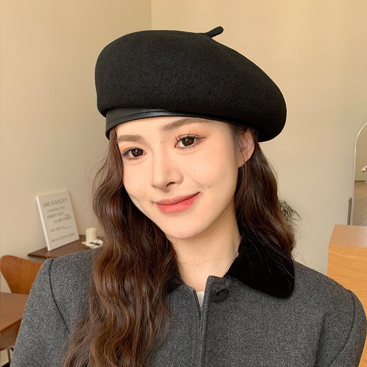 Britse retro baret, dames herfst- en winterbaret, schildershoed