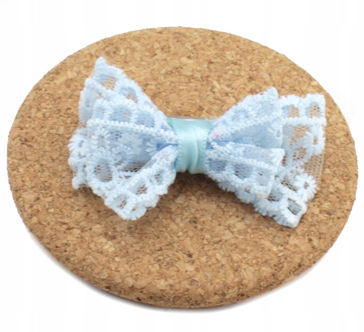 Blauwe Strik Haarclip Dubbel Kant - Stijlvolle Haaraccessoire