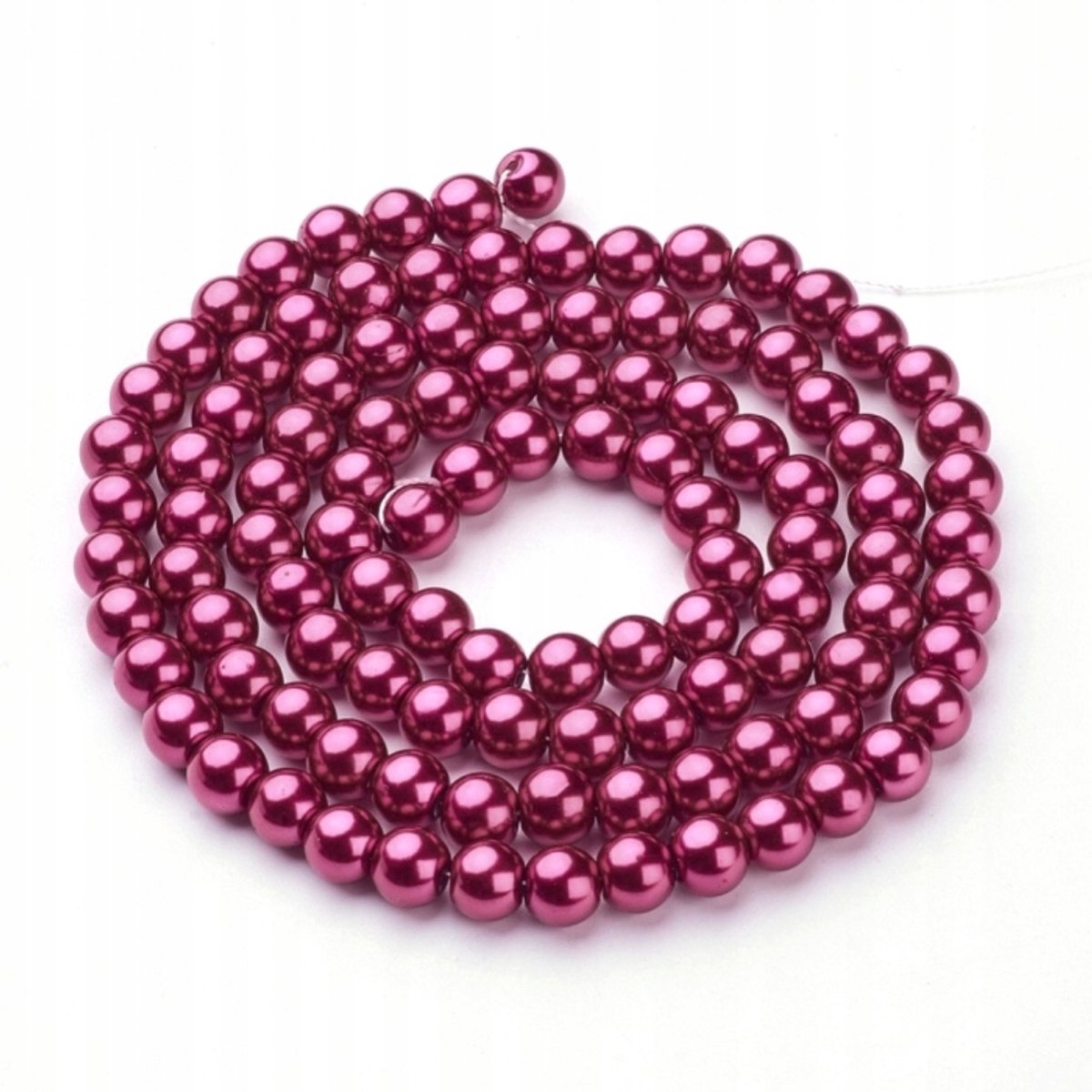 Glazen Kralen Rond Kersrood 8mm 110st/88cm