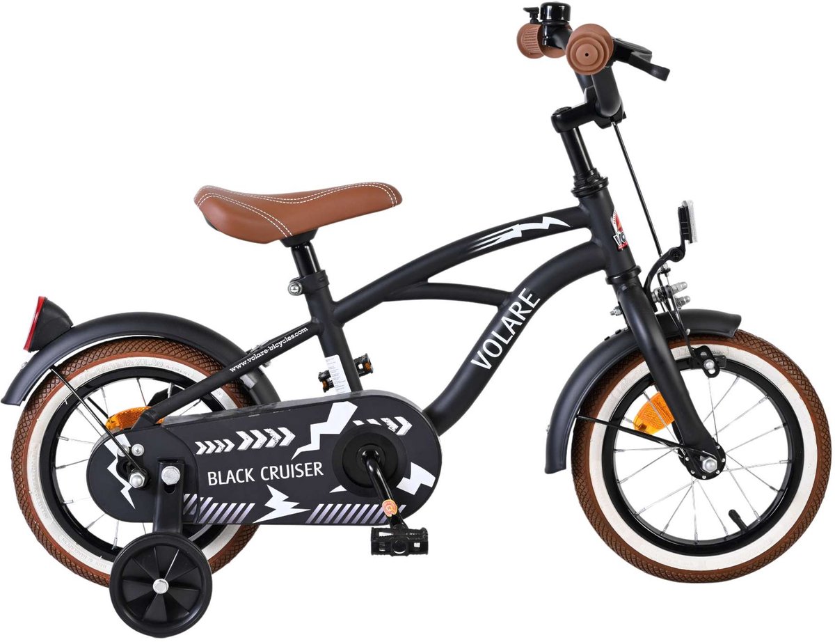 Volare Black Cruiser Kinderfiets - Jongens - 12 inch - Zwart