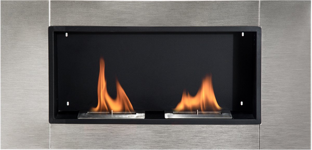 HOMCOM Ethanol Haard - Metaal - 110x14.5x54cm - Grijs