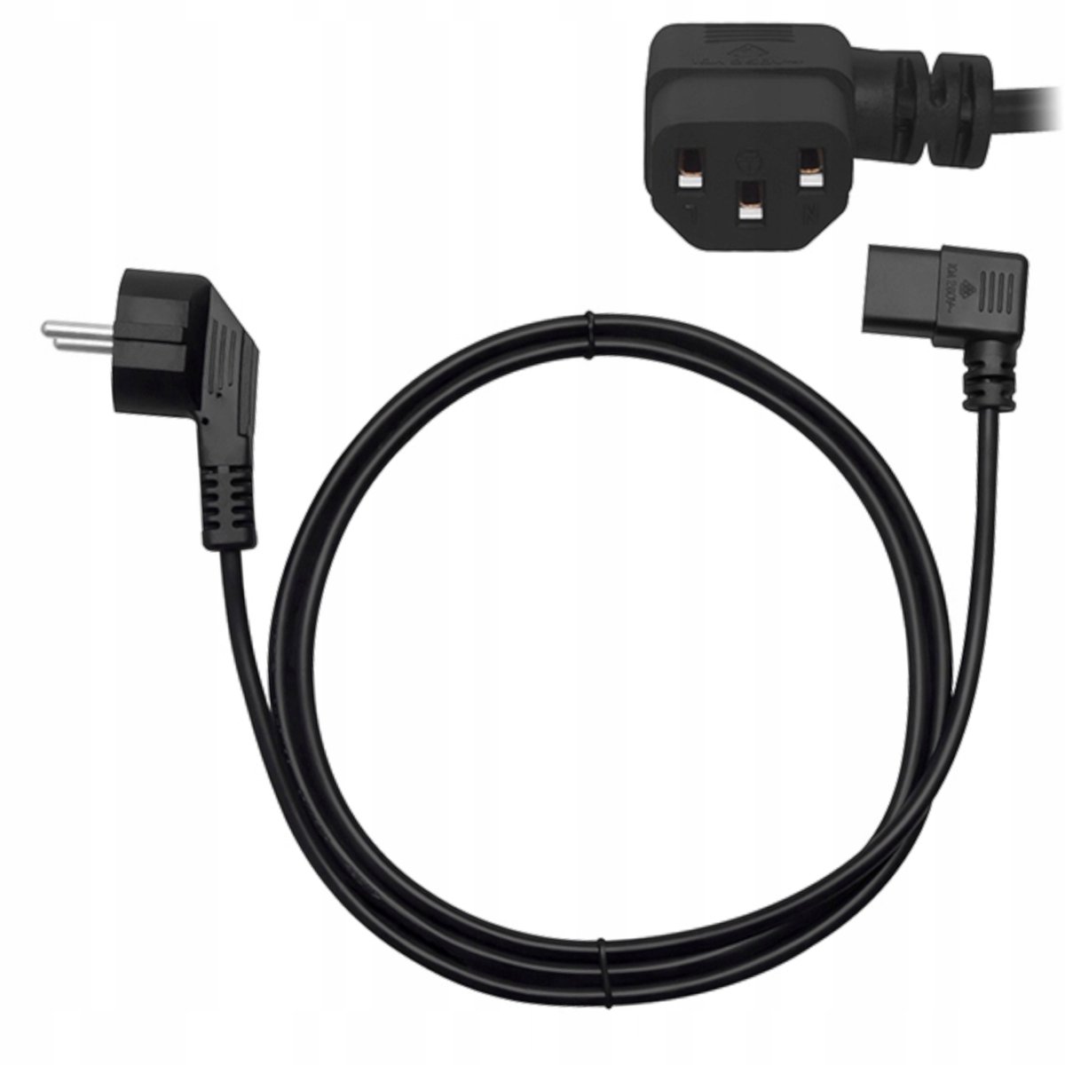 BLOW Hoekige Stroomkabel 2,5m - Universeel voor PC, UPS, TV